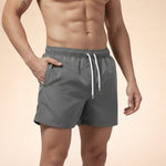 Quick-Dry Swim Shorts for Men - Grey