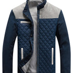 Quilted Colorblock Jacket for Men - Gray
