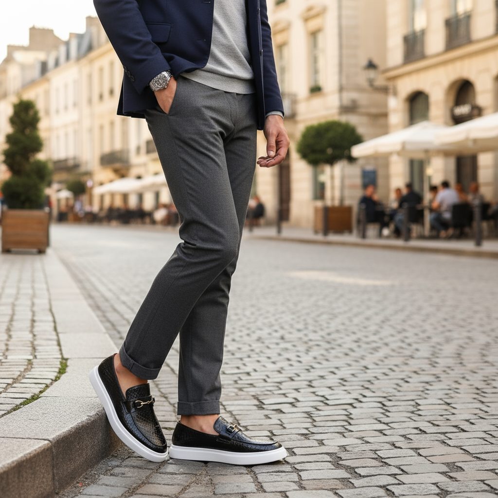 Quilted Slip-On Loafers for Men - View 12