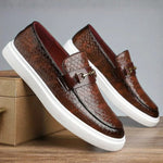 Quilted Slip-On Loafers for Men - Brown