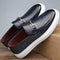 Quilted Slip-On Loafers for Men - Navy Blue