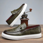 Quilted Slip-On Loafers for Men - Mint Green