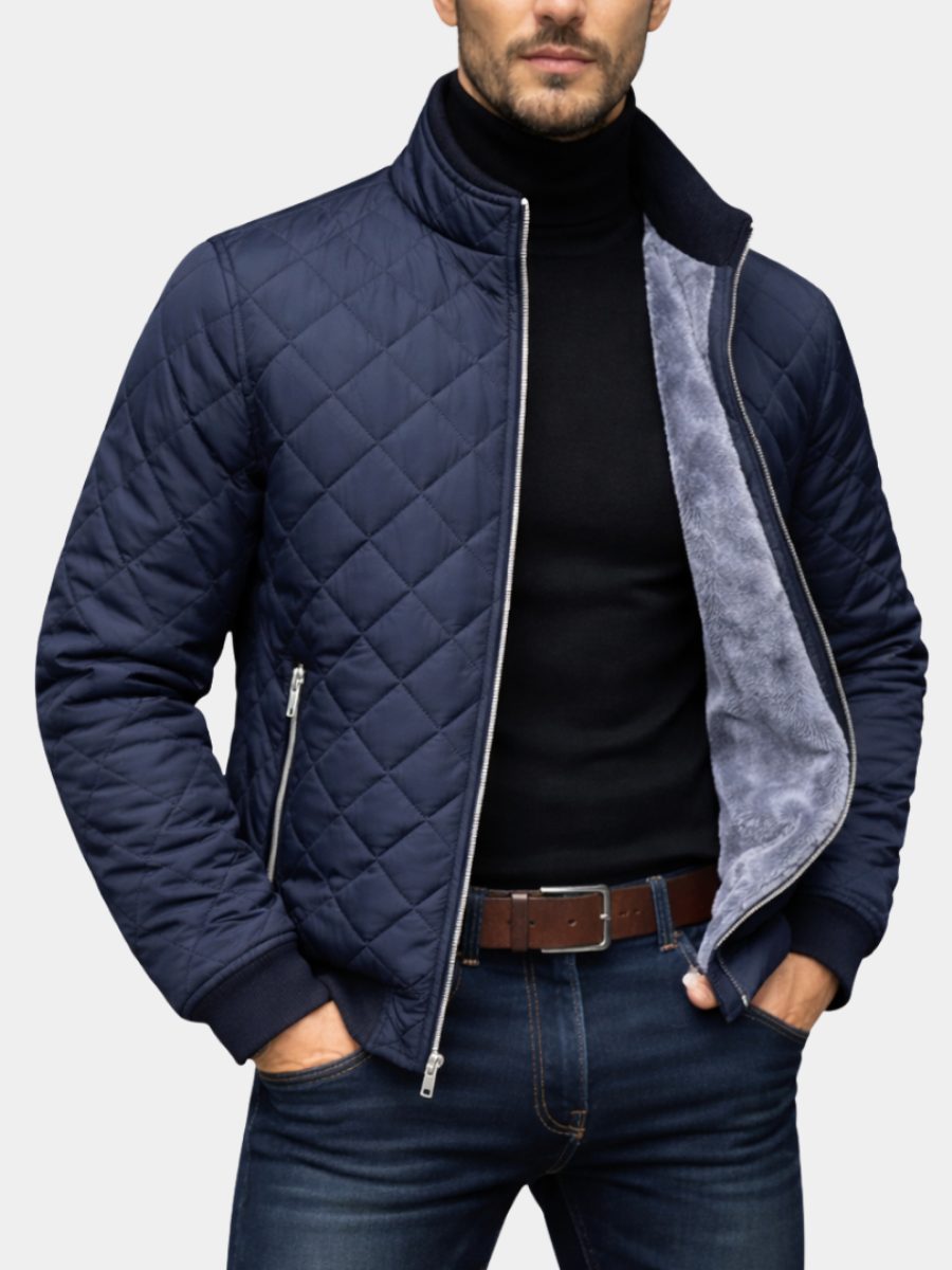 Quilted Stand Collar Jacket for Men