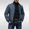 Quilted Stand Collar Jacket for Men - Grey