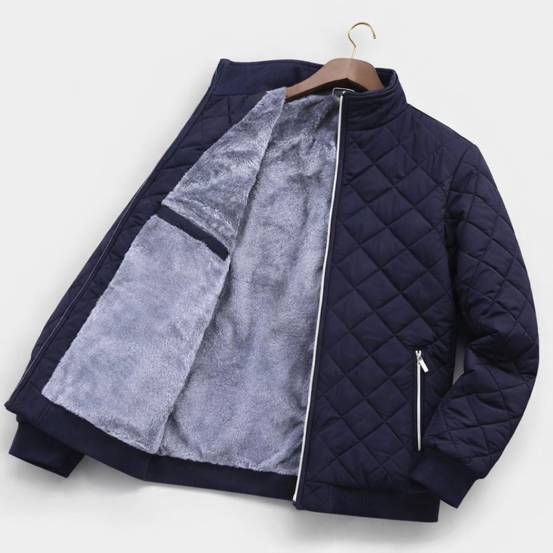 Quilted Stand Collar Jacket for Men - View 5