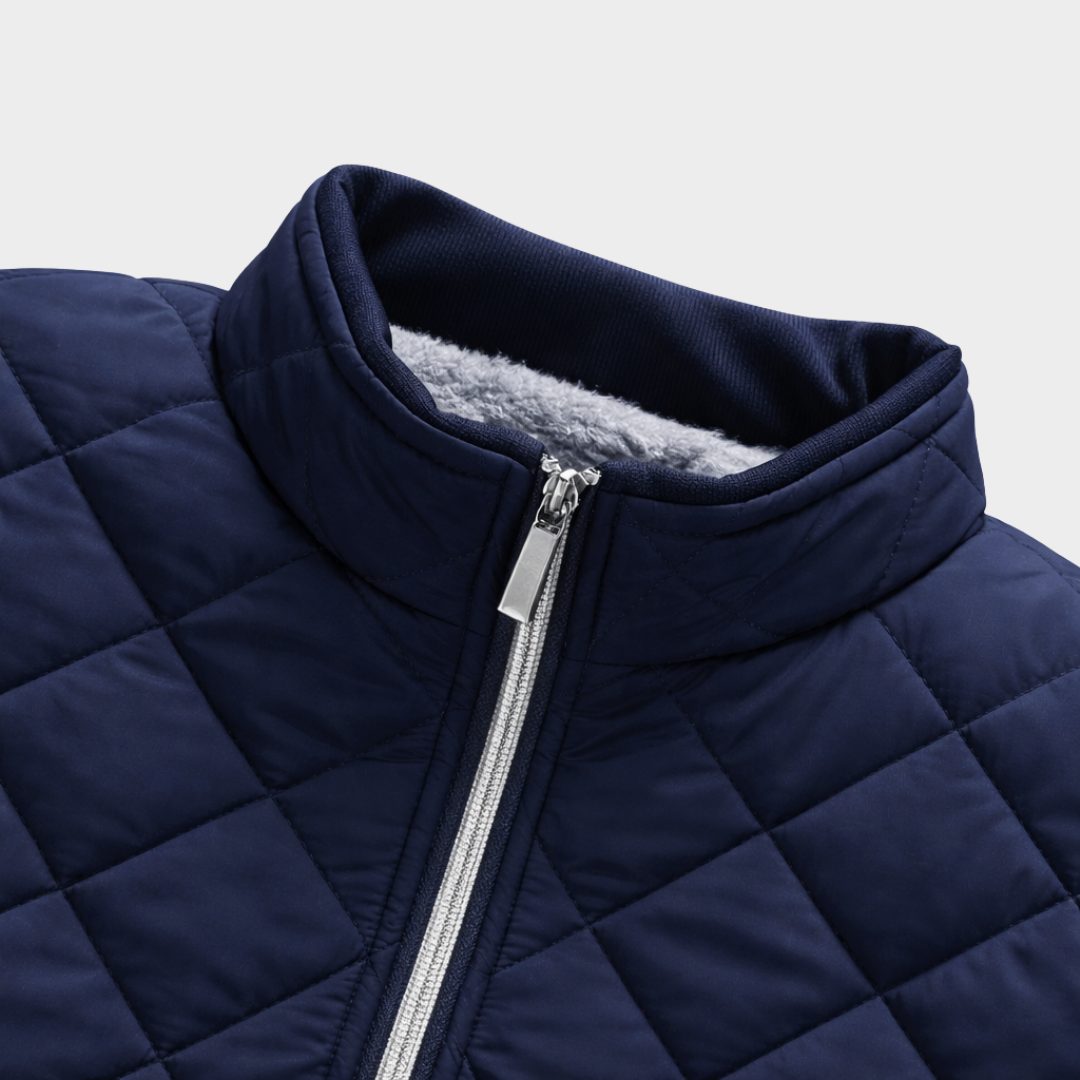 Quilted Stand Collar Jacket for Men - View 6