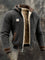 Quilted Zip-Up Jacket with Sherpa Lining for Men