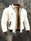 Quilted Zip-Up Jacket with Sherpa Lining for Men - White
