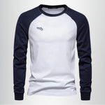 Raglan Long Sleeve Crew Neck T-Shirt for Men - White