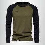 Raglan Long Sleeve Crew Neck T-Shirt for Men - Green