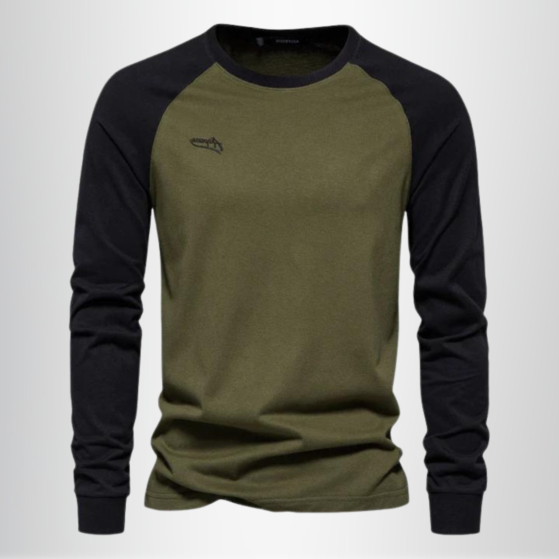 Raglan Long Sleeve Crew Neck T-Shirt for Men - Green