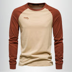 Raglan Long Sleeve Crew Neck T-Shirt for Men - Khaki
