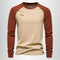 Raglan Long Sleeve Crew Neck T-Shirt for Men - Khaki