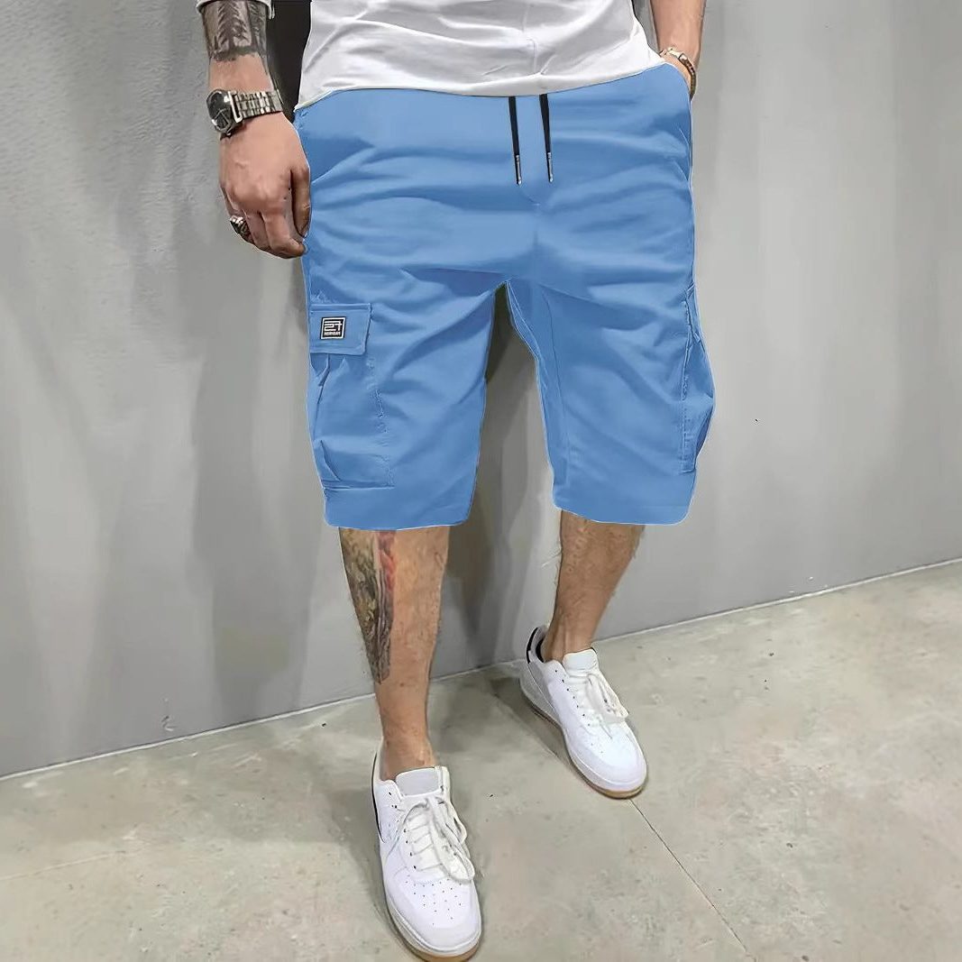 Relaxed Cargo Shorts for Men - Blue