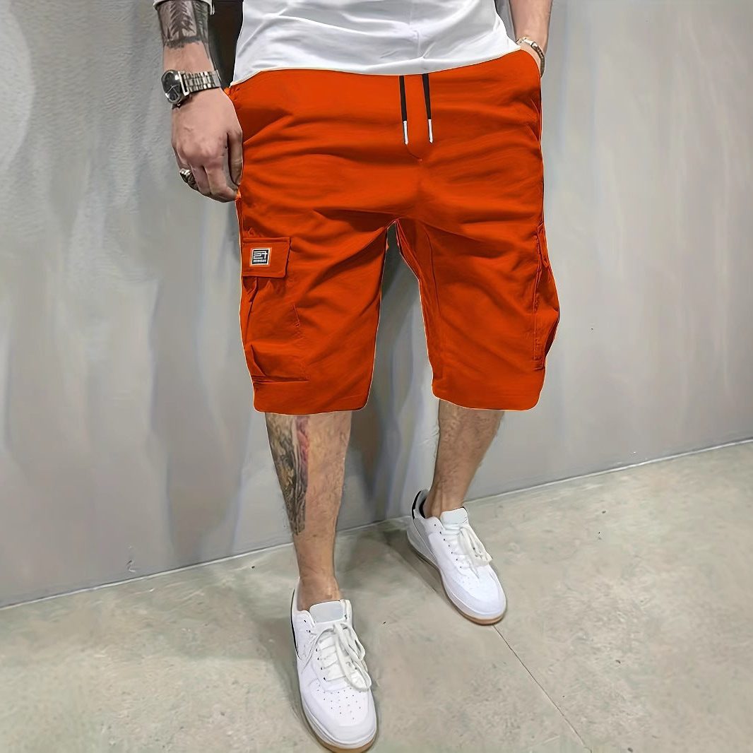 Relaxed Cargo Shorts for Men - Red