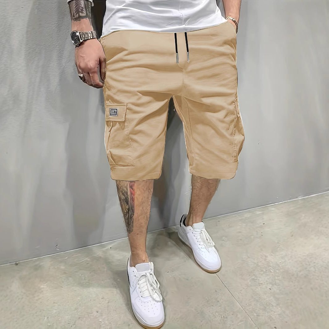 Relaxed Cargo Shorts for Men - Khaki