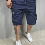 Relaxed Cargo Shorts for Men - Navy Blue