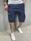 Relaxed Cargo Shorts for Men - Navy Blue