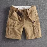 Relaxed Fit Cargo Shorts for Men - Khaki