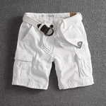 Relaxed Fit Cargo Shorts for Men - White