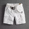 Relaxed Fit Cargo Shorts for Men - White