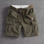 Relaxed Fit Cargo Shorts for Men - Olive Green
