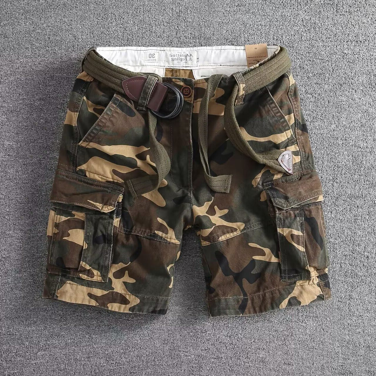 Relaxed Fit Cargo Shorts for Men - Brown