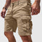 Relaxed Fit Cargo Shorts with Multi-Pocket for Men - Khaki