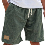 Relaxed Fit Cotton Shorts for Men - Army Green