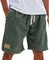 Relaxed Fit Cotton Shorts for Men - Army Green