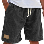 Relaxed Fit Cotton Shorts for Men - Black