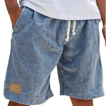 Relaxed Fit Cotton Shorts for Men - Blue