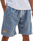 Relaxed Fit Cotton Shorts for Men - Blue