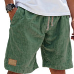 Relaxed Fit Cotton Shorts for Men - Green