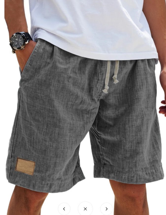 Relaxed Fit Cotton Shorts for Men - Grey