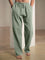 Relaxed Fit Drawstring Straight Leg Trousers for Men - Green