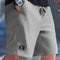 Relaxed Fit Ribbed Knit Shorts for Men - Grey