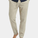 Relaxed Linen Straight Leg Trousers for Men