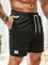 Ribbed Corduroy Shorts with Drawstring for Men - Black