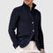 Ribbed Knit Button-Up Cardigan for Men - Dark Blue