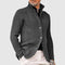 Ribbed Knit Button-Up Cardigan for Men - Gray