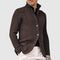 Ribbed Knit Button-Up Cardigan for Men - Brown
