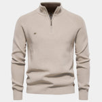 Ribbed Knit Half-Zip Sweater for Men
