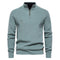 Ribbed Knit Half-Zip Sweater for Men - Green
