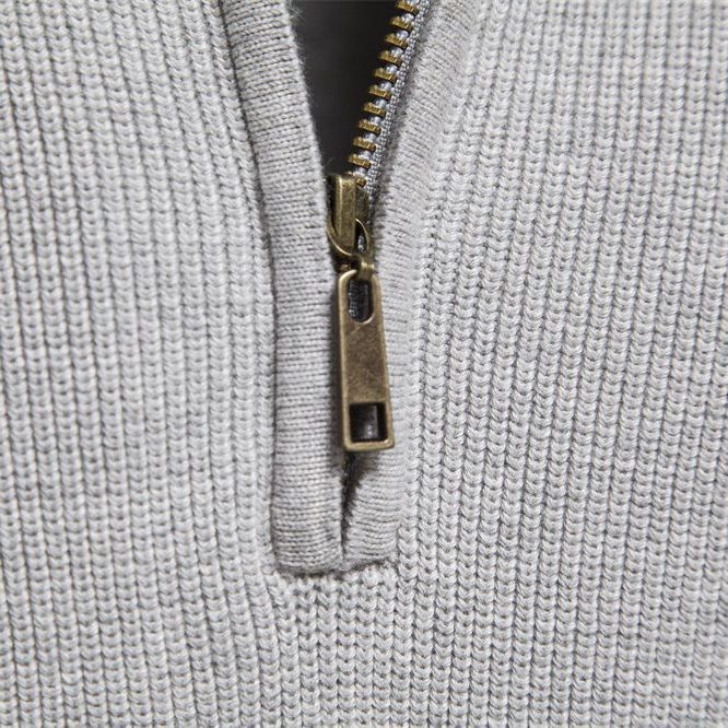 Ribbed Knit Half-Zip Sweater for Men - View 8