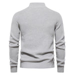Ribbed Knit Half-Zip Sweater for Men - View 9