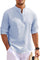 Ribbed Knit Henley Shirt for Men - Blau