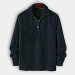 Ribbed Knit Polo Shirt for Men