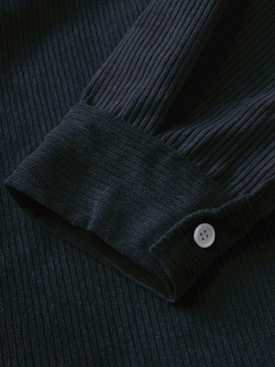 Ribbed Knit Polo Shirt for Men - View 19