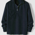 Ribbed Knit Polo Shirt for Men - Blue